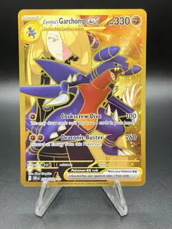 Pokemon TCG Cynthia's Garchomp EX 241/182 Gold Hyper Rare Holo Destined Rivals - Image 1