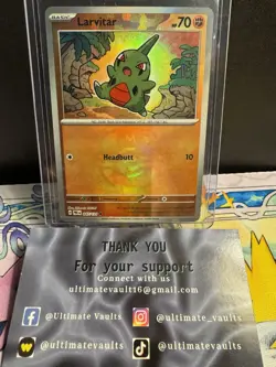 Pokemon TCG: Larvitar (Master Ball Pattern) 047/131 Sv: Prismatic Evolutions NM - Image 1
