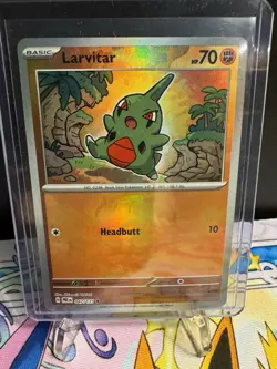 Pokemon TCG: Larvitar (Master Ball Pattern) 047/131 Sv: Prismatic Evolutions NM - Image 2