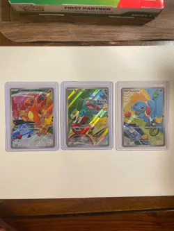 Pokemon TCG First Partner Illustration Collection Series 1 Kanto GEN 1 StartersP - Image 1