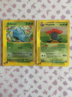 Pokemon Expedition E-Reader Lot Bulbasaur Reverse 94/165 Vileplume Holo 31/165 - Image 1