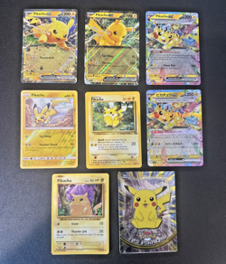 Pokemon TCG Pikachu 8 Card lot -vintage/modern Mix -Double Rare Holos & More - Image 1