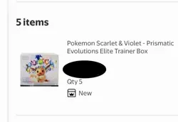 5 Pokemon TCG Prismatic Evolutions Elite Trainer Box Factory Sealed English ETBs - Image 1