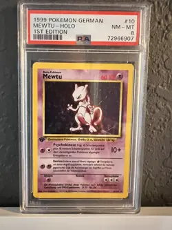 1999 Pokemon [1st Edition] German Mewtwo (Mewtu) Base Set Holo - PSA 8 - Image 1