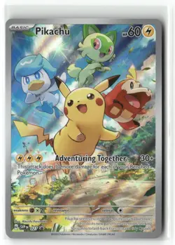Pokemon TCG Scarlet & Violet Paldea Evolved Black Star Promo #027 Pikachu Holo - Image 1