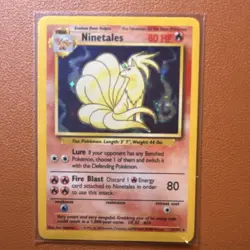 Pokemon TCG Ninetales 12/102 Base Set Holo Rare Unlimited 80 HP English 1999 - Image 1
