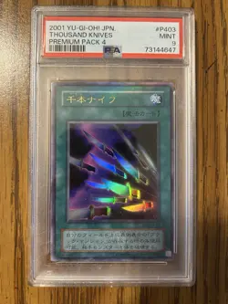 PSA 9 Thousand Knives Yu-Gi-Oh! 2001 Premium Pack 4 P403 Holo Japanese - Image 1