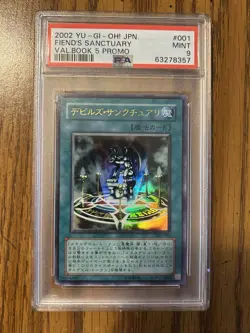 2002 Yu-Gi-Oh! VAL.BOOK 5 Promo Fiend's Sanctuary Japanese Spell Holo #001 PSA 9 - Image 1