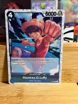 MONKEY.D.LUFFY (JOLLY ROGER FOIL) P-055 Premium Booster One Piece TCG NM - Image 1