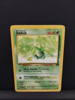 Oddish 63/82 Team Rocket Set 2000 Non-Holo MP Pokemon Card w/ Rare INK ERROR - Image 1