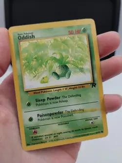 Oddish 63/82 Team Rocket Set 2000 Non-Holo MP Pokemon Card w/ Rare INK ERROR - Image 2