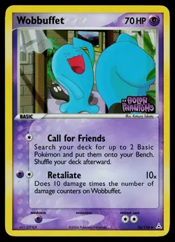 Pokemon Card - Wobbuffet Holon Phantoms 56/110 Uncommon Reverse Holo Stamped - Image 1