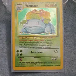 Pokemon Venusaur #15 HP100, Base Set Holo Rare English 1999 Stage 2 Card - Image 1