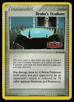 Pokemon Card Drake's Stadium Power Keepers 72/108 Uncommon Reverse Holo STAMPED - Image 1