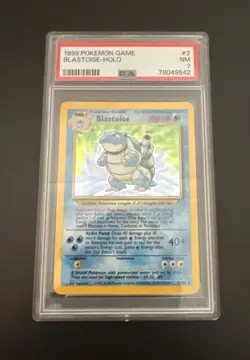 Pokemon TCG Blastoise Holo Rare Card Base Set PSA 7 - Image 1