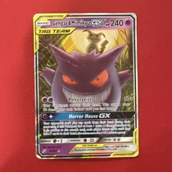 Pokemon Gengar & Mimikyu GX TAG TEAM Ultra Rare Holo Card Team Up 53/181 Damage - Image 1