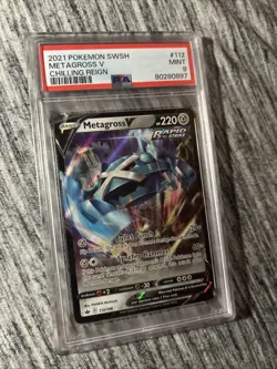 METAGROSS V CHILLING REIGN PSA 9 POKEMON SWSH NINTENDO CARD 1ST EDITION - Image 1