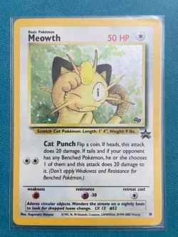 Meowth Promo 10 - Black Star GB Game Boy Stamped - Holo Rare Pokemon Card - NM - Image 1