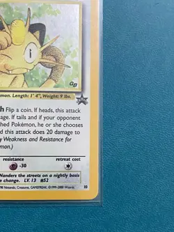 Meowth Promo 10 - Black Star GB Game Boy Stamped - Holo Rare Pokemon Card - NM - Image 4