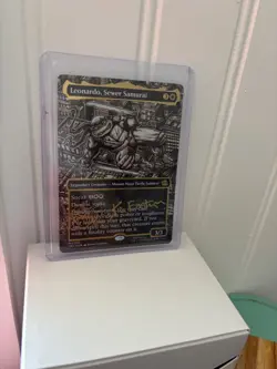 TMNT MTG Leonardo, Sewer Samurai Borderless Eastman Gold Stamped Signature M0301 - Image 1