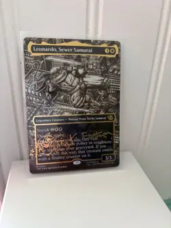 TMNT MTG Leonardo, Sewer Samurai Borderless Eastman Gold Stamped Signature M0301 - Image 3