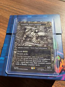 TMNT MTG Leonardo, Sewer Samurai Borderless Eastman Gold Stamped Signature M0301 - Image 4