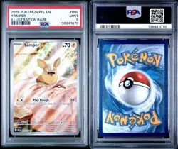 2025 POKEMON PFL EN-PHANTASMAL FLAMES ILLUSTRATION RARE #099 YAMPER PSA 9 - Image 3