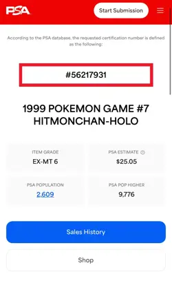 Hitmonchan Holo - PSA 6 - Pokemon 1999 Base Set 7/102 - Image 4