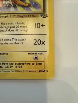Pokemon TCG Vintage Jolteon 20/64 Jungle Set Non-Holo - Image 4