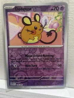 Pokemon Paldean Fates Dedenne Reverse Holo Common Card 036/091 NM - Image 1