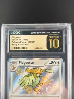 Pidgeotto Shiny Rare 197/091 CGC Pristine 10 Paldean Fates Pokemon - Image 4