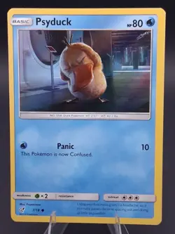 2019 Pokemon Detective Pikachu Psyduck 7/18 Holo NM Movie Promo TCG Art - Image 1