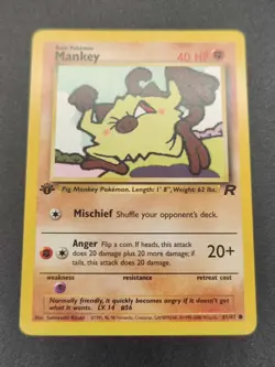 Mankey | NM/M | Team Rocket 1st Edition 61/82 | Common | Pokemon - Image 1