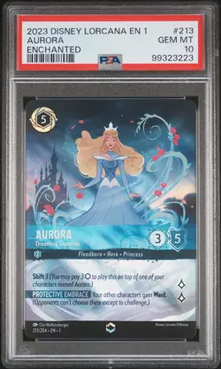 2023 Disney Lorcana En 1-The First Chapter #213 Aurora Enchanted PSA 10 - Image 1