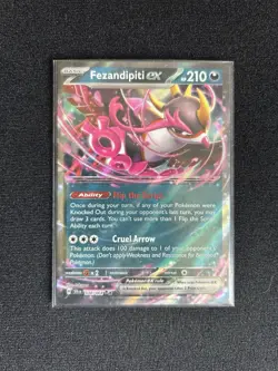Pokemon TCG Shrouded Fable Fezandipiti EX Holo Rare Card 038/064 - Image 1