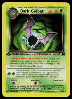Pokemon Card - Dark Golbat 1st Edition Team Rocket 24/82 Rare - Image 1
