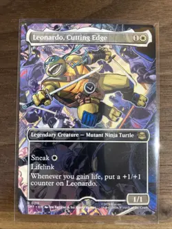 Leonardo, Cutting Edge (Borderless) Rare MTG Ninja Turtles - Image 1