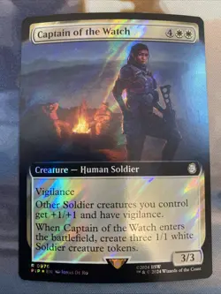 MTG Captain of the Watch (Extended Art) (Surge Foil) [Fallout] - Image 1