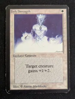 Holy Strength - Alpha - LP - MTG - Magic The Gathering - White - Enchant - Image 1