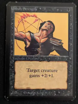 Unholy Strength - Alpha - LP - MTG - Magic The Gathering - Black - Enchant - Image 1