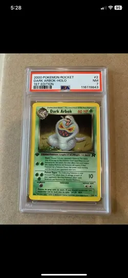 Pokemon Team Rocket 1st Edition Dark Arbok 2/82 PSA 8 - Image 1