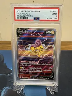 Pokemon Raikou V Full Art Holo Ultra Rare Crown Zenith GG41/GG70 2023 PSA 9 - Image 1