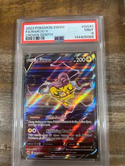POKEMON 2023 Crown Zenith Full Art RAIKOU V #GG41 PSA 9 Mint RARE - Image 1