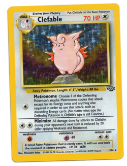 Pokemon Card: Clefable HOLO 1/64 Jungle Vintage Rare! EX - Image 1