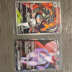 1 Team Rocket's Houndoom 191/182 DRI & 1 Mewtwo EX 213/182 Holo Pokemon Card Lot - Image 1