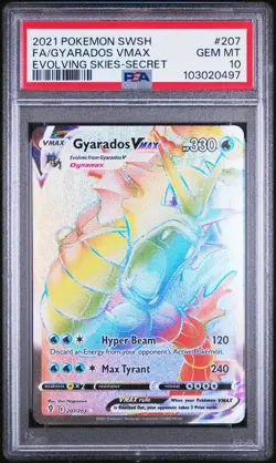 2021 POKEMON SWORD & SHIELD EVOLVING SKIES SECRET FULL ART/GYARADOS VMAX PSA 10 - Image 1