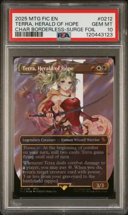 Terra Herald of Hope SURGE FOIL 212 PSA 10 GEM MINT (MTG Final Fantasy 2025) - Image 1
