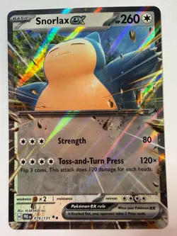 Snorlax EX 076/131 Double Rare Holo Prismatic Evolutions Pokemon TCG NM - Image 1