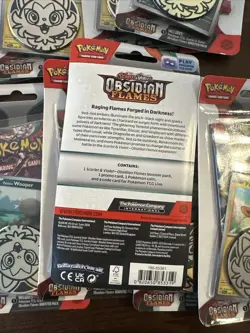 Pokemon Scarlet & Violet Obsidian Flames Coin Checklane Blister Pack Lot Of 9 2 820650853319 - Image 3