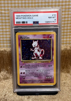 1999 POKEMON BASE SET UNLIMITED MEWTWO HOLO #10 PSA 8 NM-MT RARE ENGLISH PSA8 - Image 1